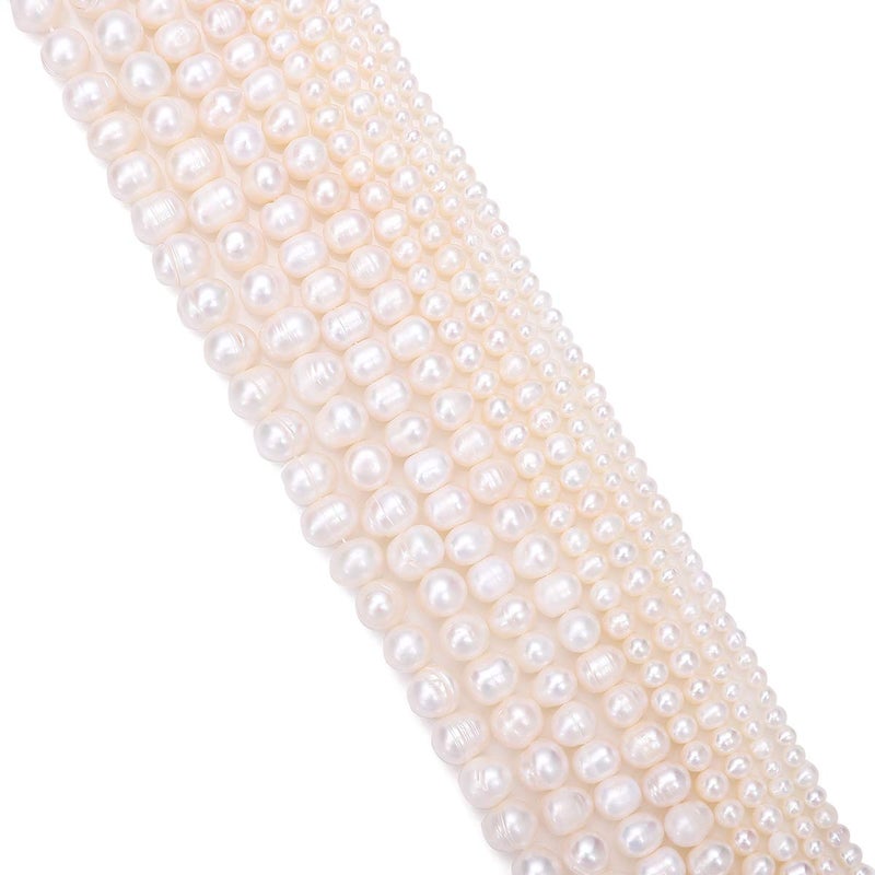 BEADIA Natural Pearl Beads Potato 10-11mm White Freshwater Cultured Loose Gemstone Beads for DIY Jewelry Making 13.8''/Strand - Image 4
